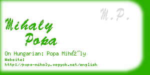 mihaly popa business card